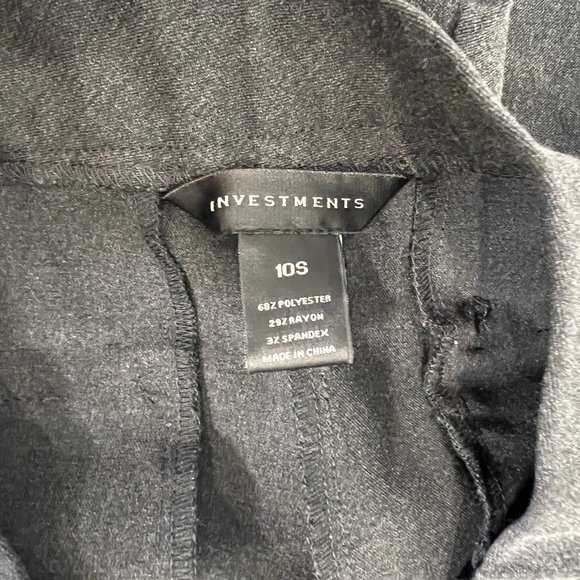 Investments Charcoal Gray 5th Ave Side Zip Slim Fit Pants Size 10 Short - Picture 12 of 13
